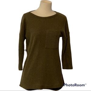 Bobeau green waffle knit sweater NWT XS